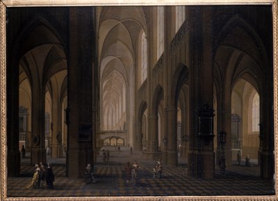 Interior of a Gothic Church by Pierre Joseph Lafontaine